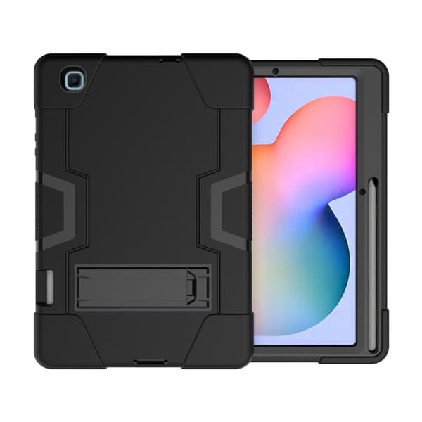 Samsung Galaxy Tab S6 Lite - Stötsäkert Hybridskal Med Stativ - Svart
