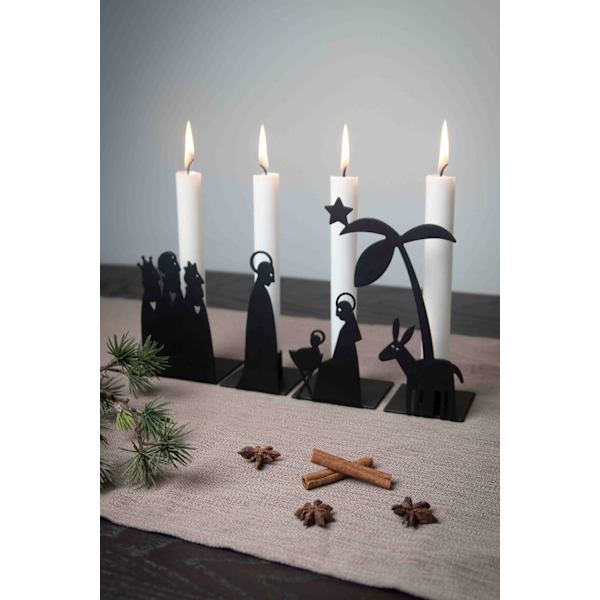 Adventsljusstake Stor Julkrubba Pluto Design Svart black
