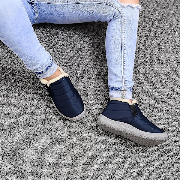 Herrstövlar Lätta vinterskor för män Snowboots Vattentäta Vinterskor Plus Size 47 Slip On Unisex Ankel Vinterstövlar 40 40 Blue