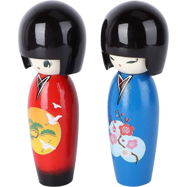 Japansk Kokeshi-dukke Kokeshi-dukke i træ Kimono-pige Prydgenstand Kimono-figurer Statuer Bordsdekoration, Tilfældig stil