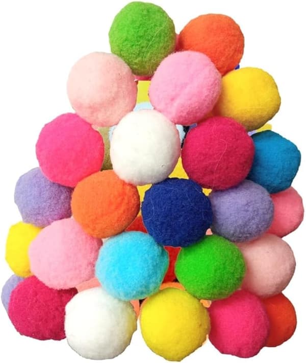 Premium 30 stk. bløde pom pom bolde til katte - Letvægt, interaktive