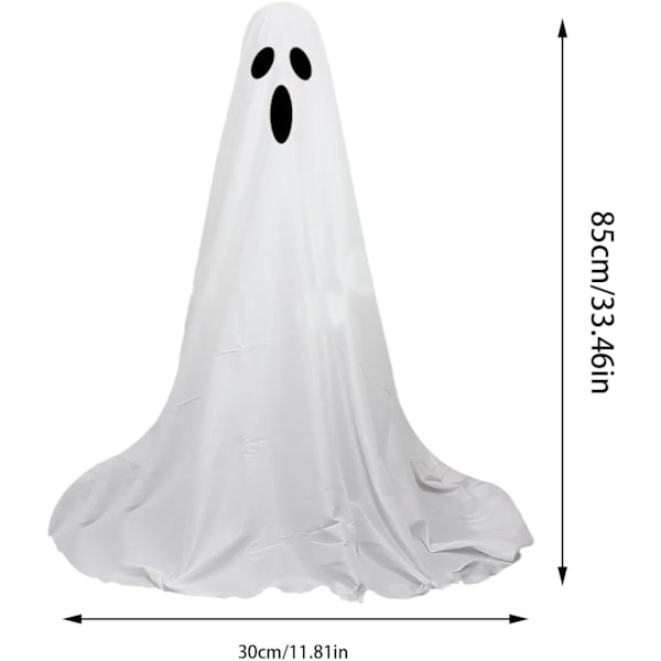Udendørs Spøgelsesdekorationer, Spøgelsesdekorationer Udendørs - Store Halloween Havedekorationer Spøgelse, Hvidt Stof Spøgelse Veranda Pynt til Hjemmet med LED A