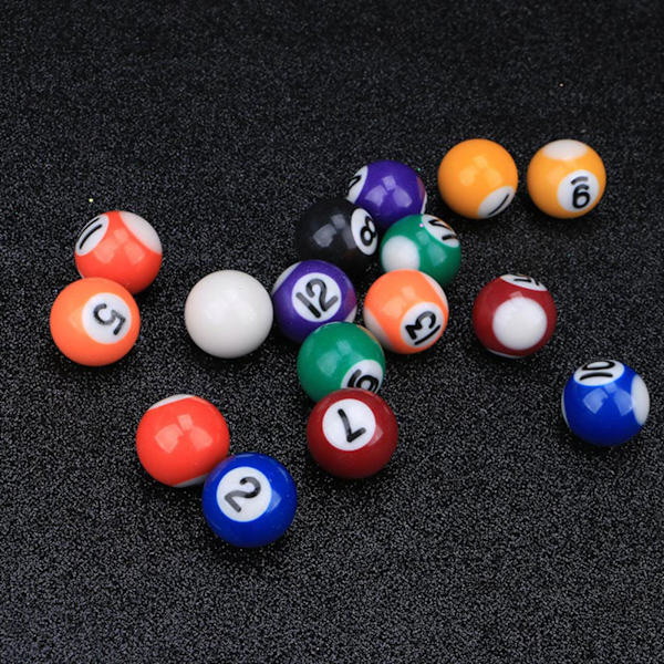 16 kpl/pakkaus Mini Pool-palloja Polyesterhartsia 25MM/32MM/38MM Pieni Biljardipöytä Pallot Sarja Lapsille Pool-pallojen Täydellinen Sarja 0.27 25mm