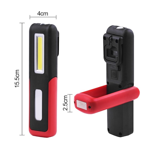 Magnetisk LED-ficklampa RÖD - spotförsäljning Red