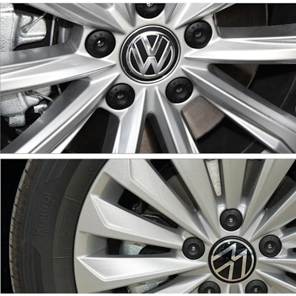 Passar Volkswagen 5-ekrad navkapsel däcklogo 135mm (4 st)