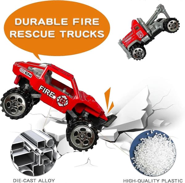 Brandbil Die-Cast Pull-Back Brandbilsmodell Rött Leksaksfordon
