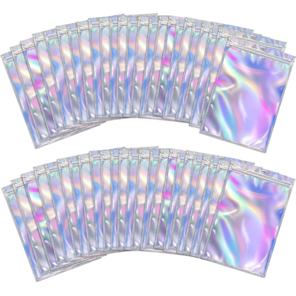 Aluminiumfolie Påsar 200-Pack Luktfria Dragkedja Zip Påsar Folie