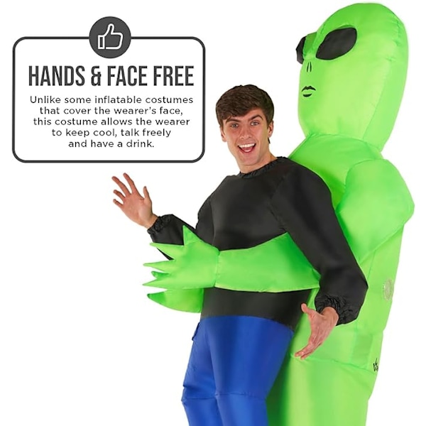 Oppustelig Alien Kostume til Voksne, Alien Kidnappingskostume, Kidnappet af Alien Kostume, Sjove Oppustelige Halloween Kostumer til Voksne child