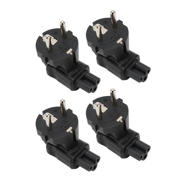 4 stk. EU4.8MM til IEC320 C5 Strømadapter Universal Standard Computer Strømadapter EU Stik 100-250V