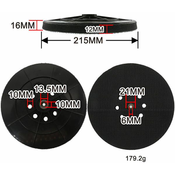 Hiomapaperin pidike, yhteensopiva Einhell TC-DW 215 TE-DW kuivahiomakoneen kanssa (Ø 215 mm)