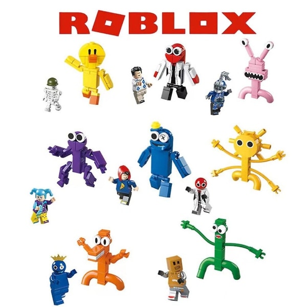 Roblox Rainbow Friends Dører Skrekkspill Byggeklosser Figur Monteringsmodell Klosser Leksaker for Barn Bursdagsgave