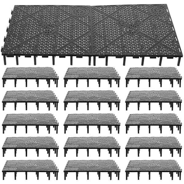 20 stk Bundfilterplader til Akvarium PVC-Samling Kombination Clapboard Bundfilter (sort)