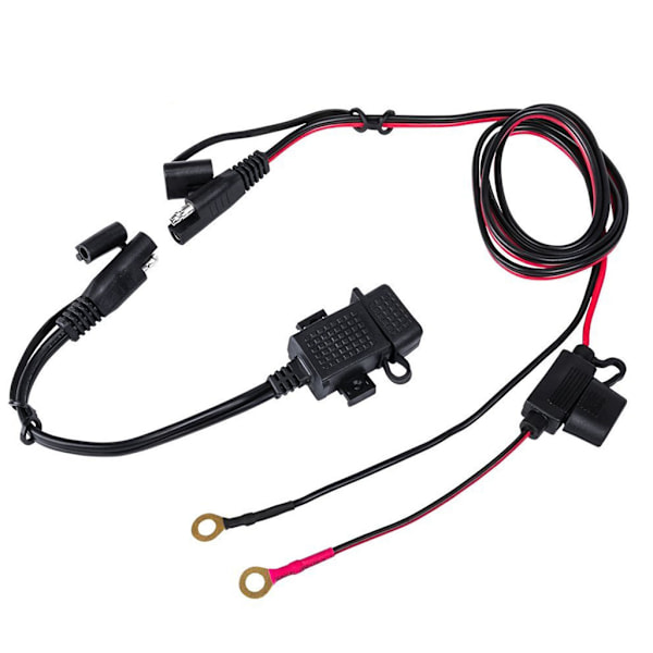 Motorcykel Vattentät SAE till USB Kabel Adapter USB Laddare 2.1A Snabbladdning{GKS}