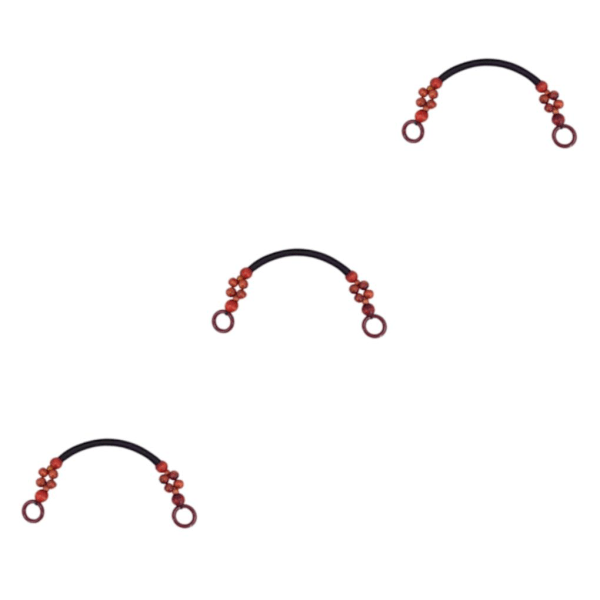 1/2/3 Träpärlväska Handtag Väskrem Handväska Handtag Svart 48cm[mo] Black 48cm 1Set