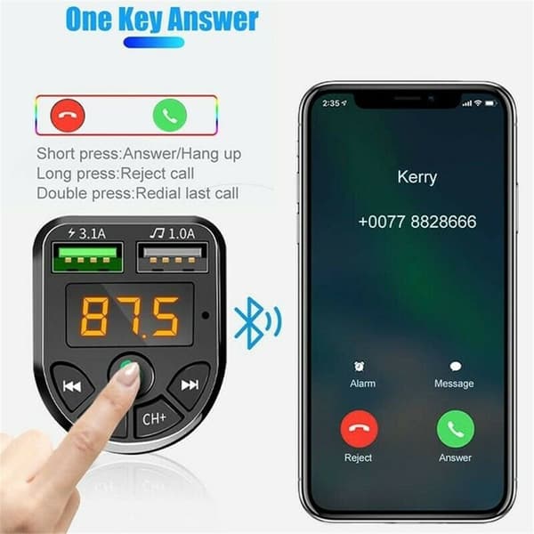 Bluetooth Bil FM MP3 Afspiller USB Oplader