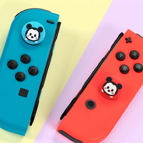 4 stk søte tommelgrepsdeksler for Nintendo Switch / Lite / OLED, Joy-Stick Button Stick Cover Analog Ergonomisk Cap for NS Controller Joy-Cons（Rød+Gul）