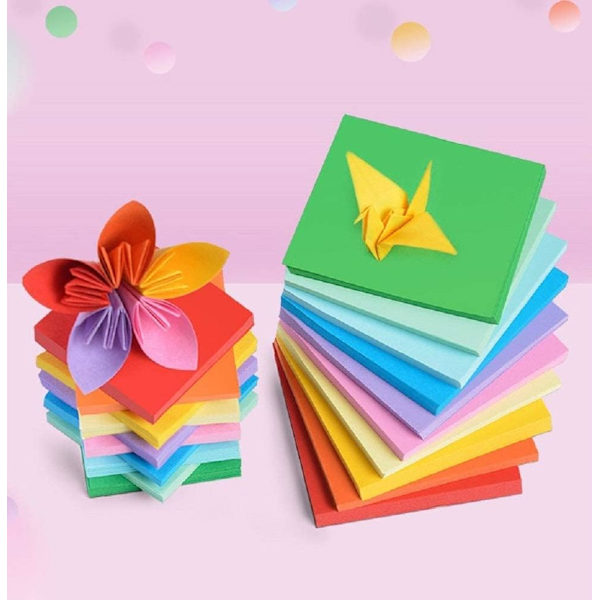 10 Färgade Origamipapper, 520 st 2 tum Dubbelsidigt Vikpapper Origami-Kran för Tillverkning