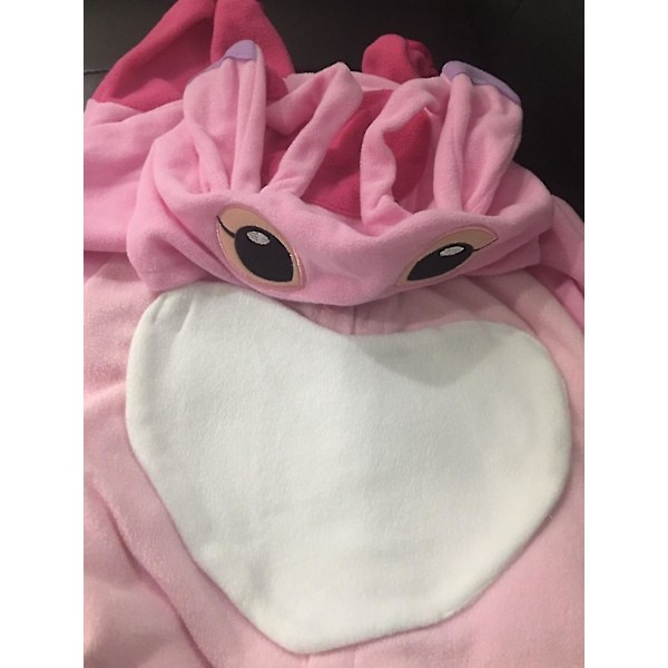 Stitch-Pyjama Anime-Piirretty Yöasu Jumpsuit_y o Vaaleanpunainen Pink L