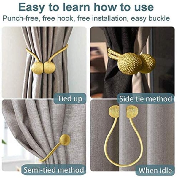 Magneettiset verhoklipsit Kulta 4-pakkaus