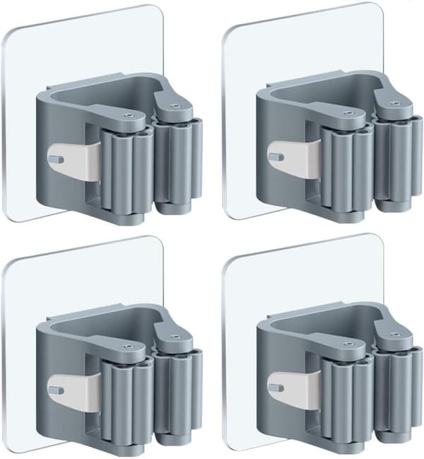 Luudanpidike 4 kpl, poraamaton, seinäkiinnitteinen, itseliimautuva moppi