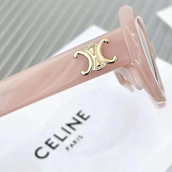 Högkvalitativa Celinn Selin Internet Celebrity Arc De Triomphe solglasögon med gyllene logotyp ovala solglasögon /BL Amber