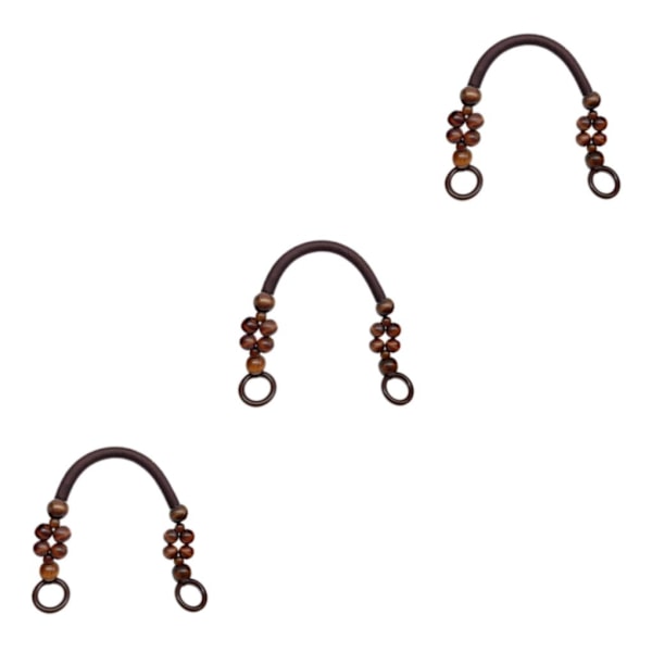 1/2/3 Træperle Taske Hank Taske Rem Håndtaske Hank Rem Rød Brun 48cm[mo] Red Brown 48cm 2Set