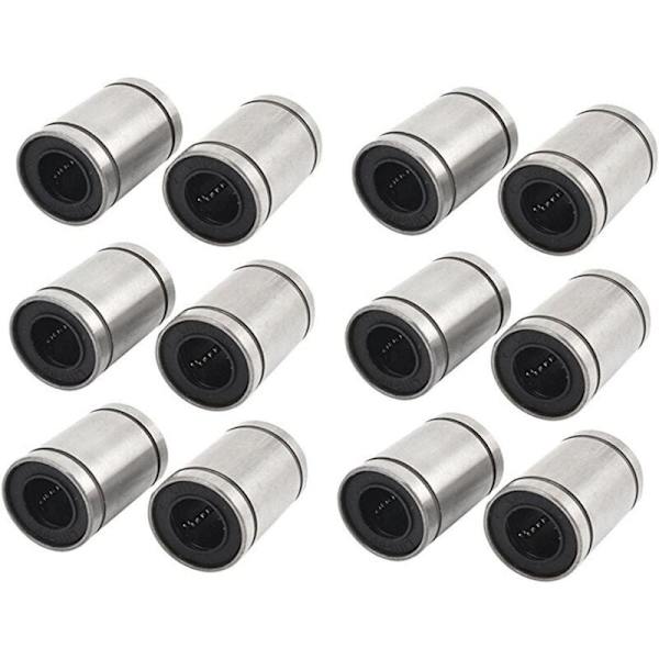 12 stycken LM8UU linjära kullager för 3D-skrivare, RepRap Prusa Mendel DIY CNC Motion, Prusa Mendel, Reprap (8 mm x 15 mm x 24 mm)