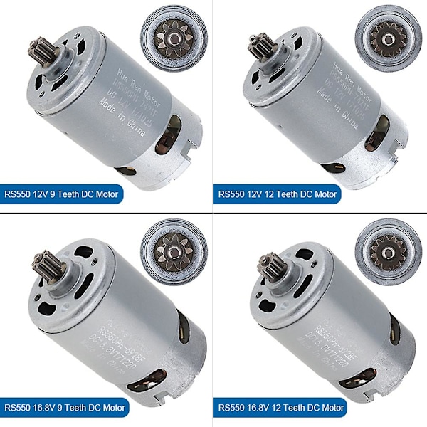 Rs550 18v 19500rpm To-Hastigheds 12 Tænder Højtydende DC Motor til Elektrisk Boremaskine/Skruetrækker