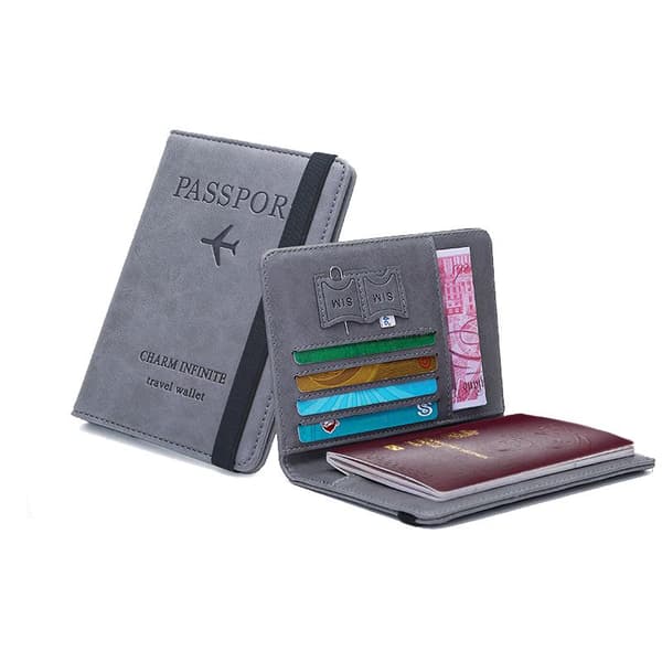 RFID-suojattu matkalompakko passinpidike harmaa gray 1-Pack