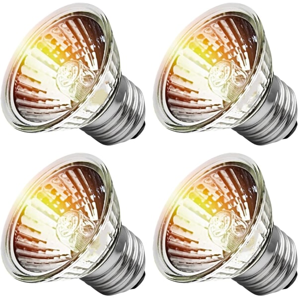 Turtle Heat Lamp 4-pack, 25/50/75W UVA UVB Reptil Turtle Glödlampor för amfibietankar, terrarier och burar, fungerar med olika lamparmaturer