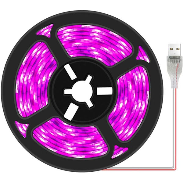 LED Plantelys Strips, Vandtætte Fuld Spektrum til Indendørs Planter, Sukkulenter, Hydroponi, Drivhus, Havearbejde, USB Lys Strips (3m)