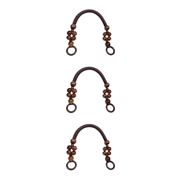 1/2/3 Træperle Taske Hank Taske Rem Håndtaske Hank Rem Rød Brun 48cm[mo] Red Brown 48cm 2Set