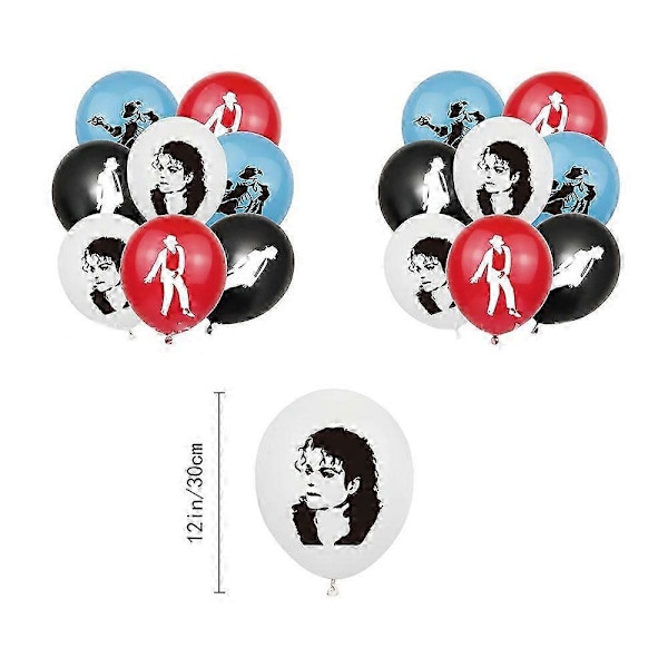 Michael Jackson Tema Tillykke med Fødselsdagen Banner Balloner Kagepynt Sæt Festtilbehør Dekoration (HK)