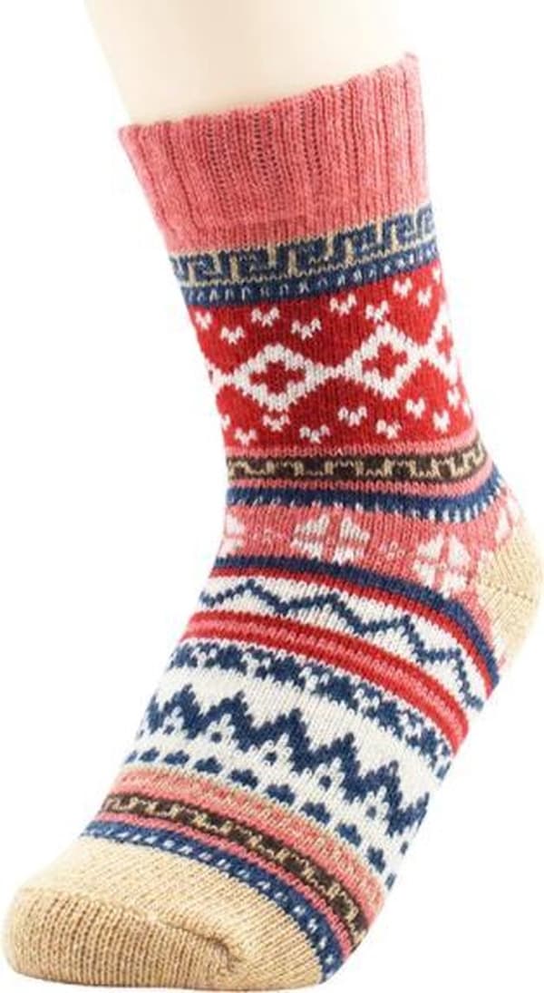 Retro-stil strømpesæt, 5 par, uldvinterstrømper, unisex, størrelser 37-42 Retro Sock Set with Wool 37-42