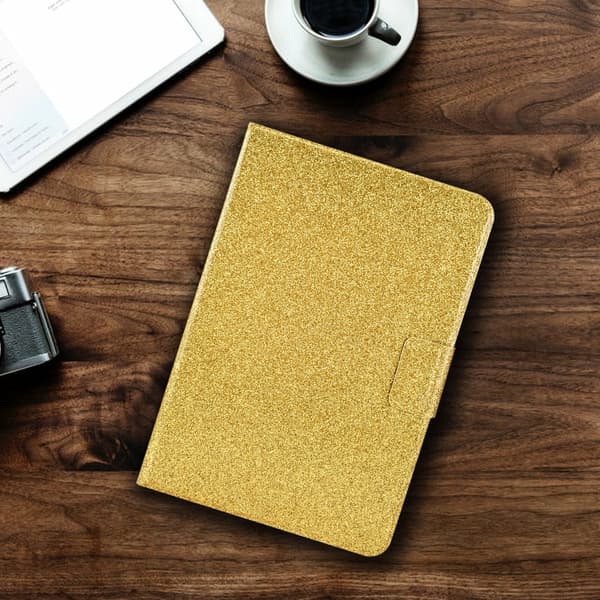 Samsung Galaxy Tab A9 / A11 Glitter Lædercover Guld