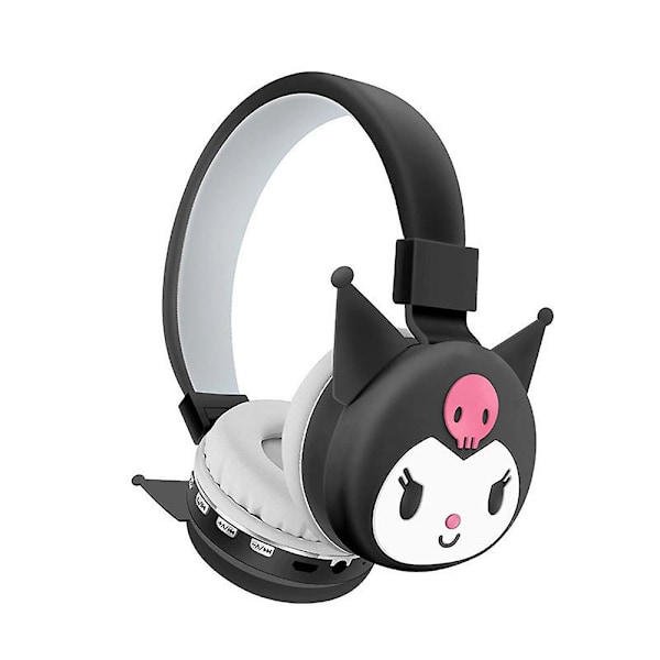 Söpö Sanrio Kuromi Lasten Tyttöjen Cartoon Anime Bluetooth Langattomat Kuulokkeet Taittuvat Kuulokkeet Pehmeät Korvatyynyt Kuulokkeet Joulu Syntymäpäivälahjat black