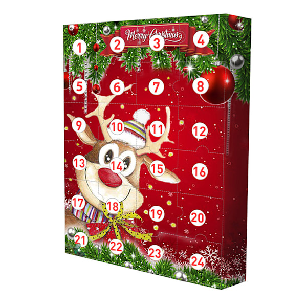 Jul Adventskalender Presenter Box Kreativ Xmas Countdown Kalender Leksaker Bra present för b Christmas Elk Calendar