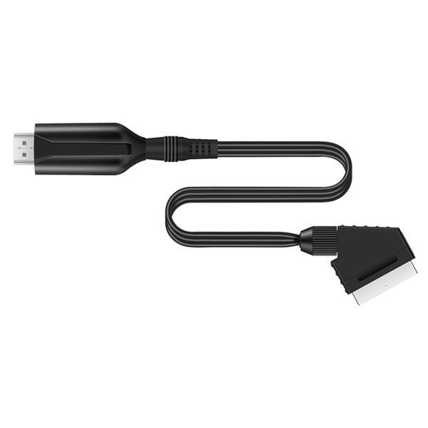 1080P SCART till HDMI-kompatibel konverteradapter, SCART-ingång till HDMI-kompatibel utgång video- och ljudkonverteringskabel