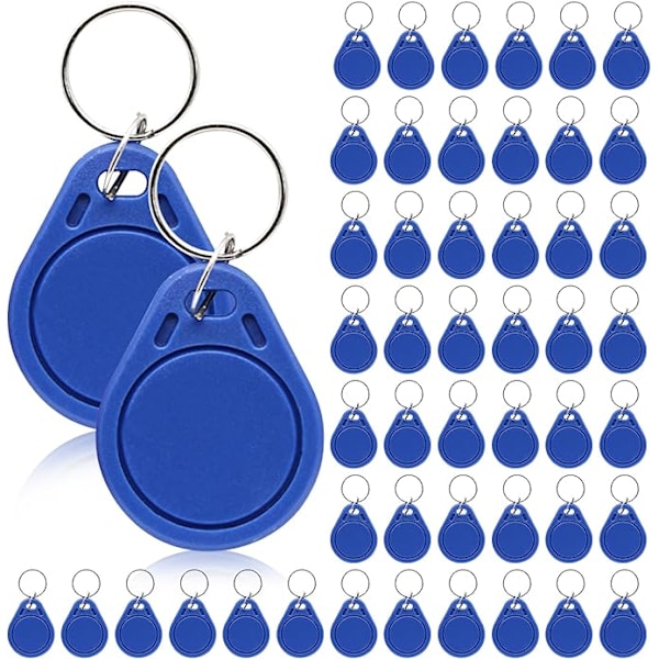 50 x 125Khz RFID Proximity Nyckelbricka, Blå, T5577 Omskrivbar, NFC Token Tag för Kortkopiering/Kloning