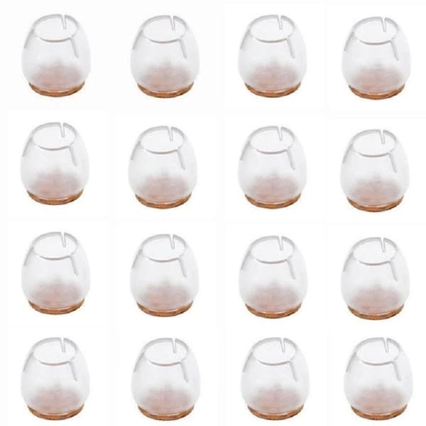 16-pak Möbeltassar / Silikonfødder til Stol – Gulvbeskyttelse transparent transparent transparent one size