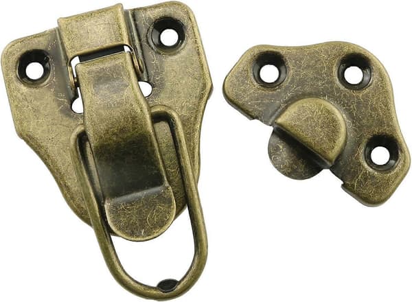 4 stk. antikke trækasselåse spisebordsspænder stik hardware tilbehør til bordplade skab