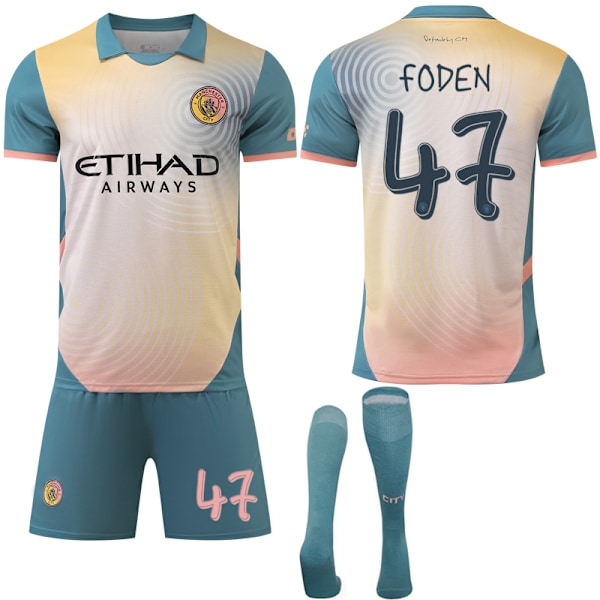 Manchester City Borte Fotballdrakt for Barn og Voksne 2024-2025 Nr. 47 Foden No.47 Foden 16