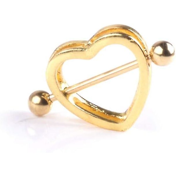 1 st Två Lager Bröstvårtspiercing Sexiga Dam Bröst Dam Hjärta Strass Glänsande Mode Smycken Guld Kantremsor{GKS}