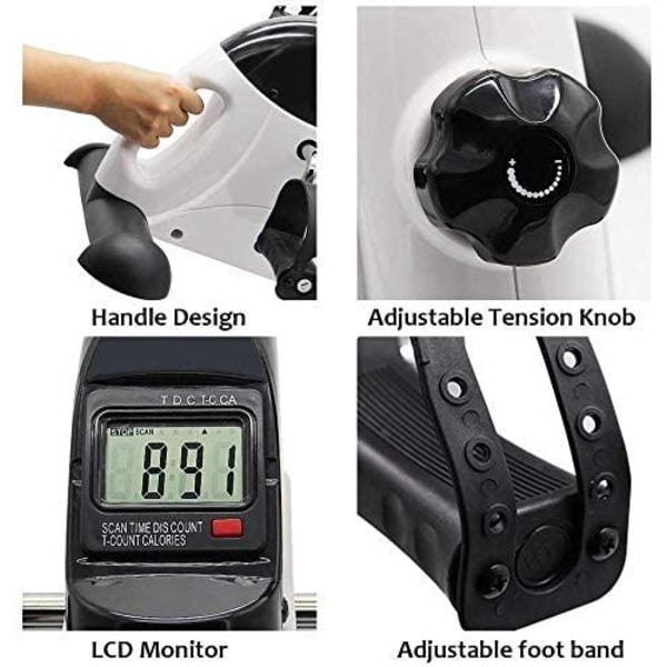 Arm- og benpedaltræner - Sort Black Black