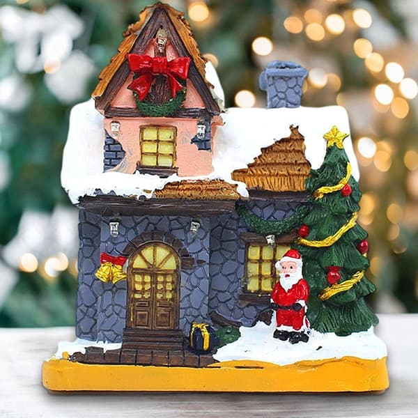 Anime Lysende Julehus, LED Miniatyr Julehus, Julehus Julepynt
