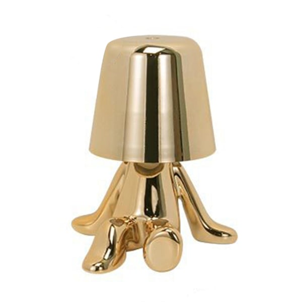 LED Touch Bordslampe Nordisk tema Varmljus Lille Gyldne Mand Natlampe Studieværelse Skrivebordslampe Sengelampe Siddende Stil 8045 Sitting Style 8045 Gold