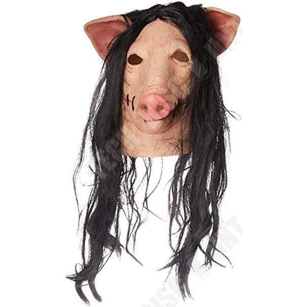 TD® SAW-inspireret dekorativ grisemaske lavet af latex i høj kvalitet til cosplay-kostume eller Halloween-kostumefest