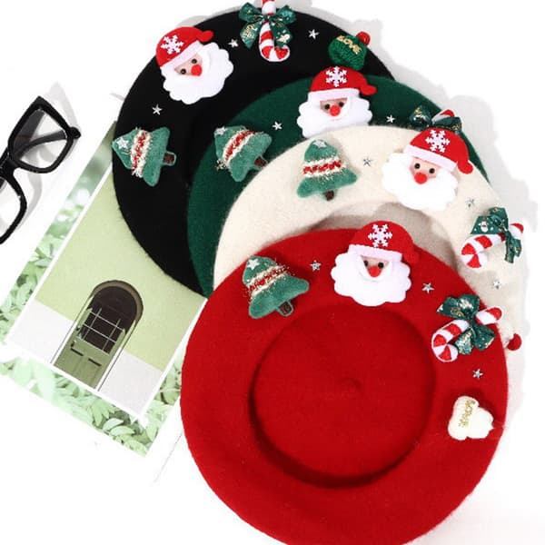 Jouluhattu Punainen Vihreä Baretti Talvi Lämmin Päähine Sweet e Wool A2 A2 A2 onesize