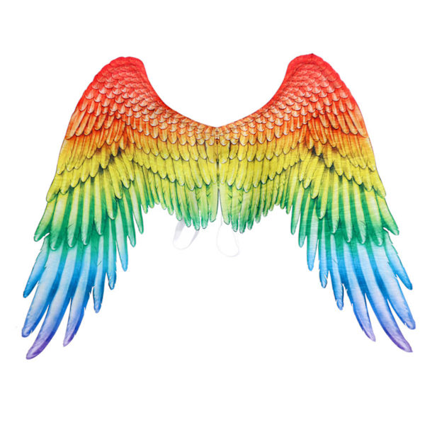 Icke-vävt tyg festliga änglavingar Halloween oversized svart vita vingar kostym rekvisita regnbåge Rainbow Angel Wings