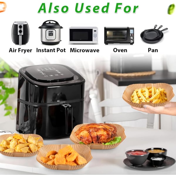 Airfryer-lisävaruste Airfryer-paperi 20cm*4,5cm cm, 100-300 kpl leivinpaperia Airfryer tarttumaton vedenkestävä ja öljynkestävä, airfryer neliömäinen paperi 100pcs